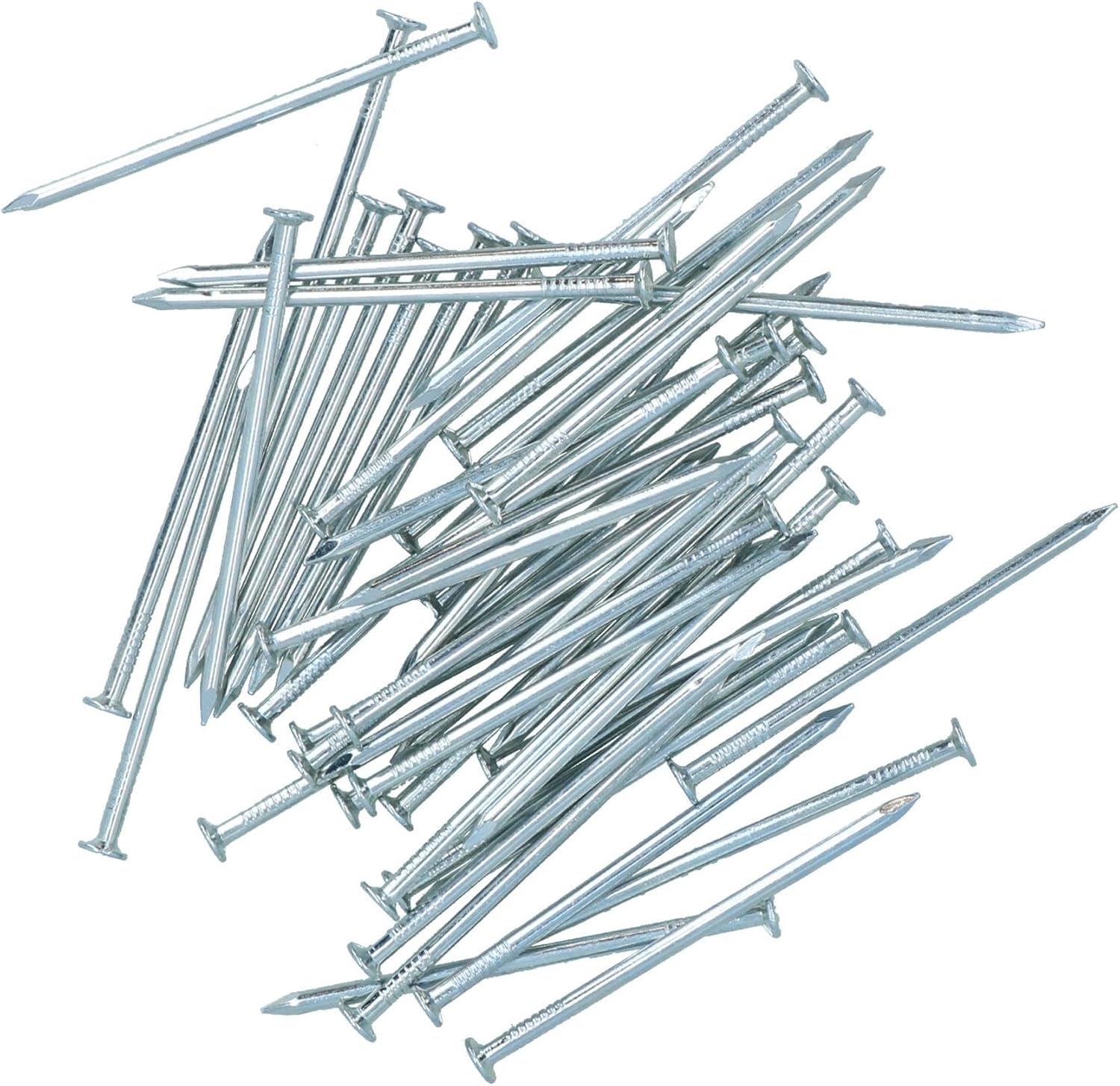 2mm x 60mm Round Headed Wire nails For Concrete Brick Wood 225pc Zinc Plated