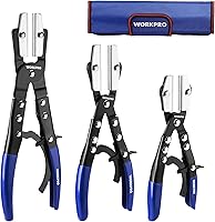 Vista 1 de WORKPRO 3-Piece Ratcheting Hose Pinch Off Pliers Set, 8", 10", 12" Locking Hose Pinch Pliers Set with Storage Bag - for Radiator, Coolant