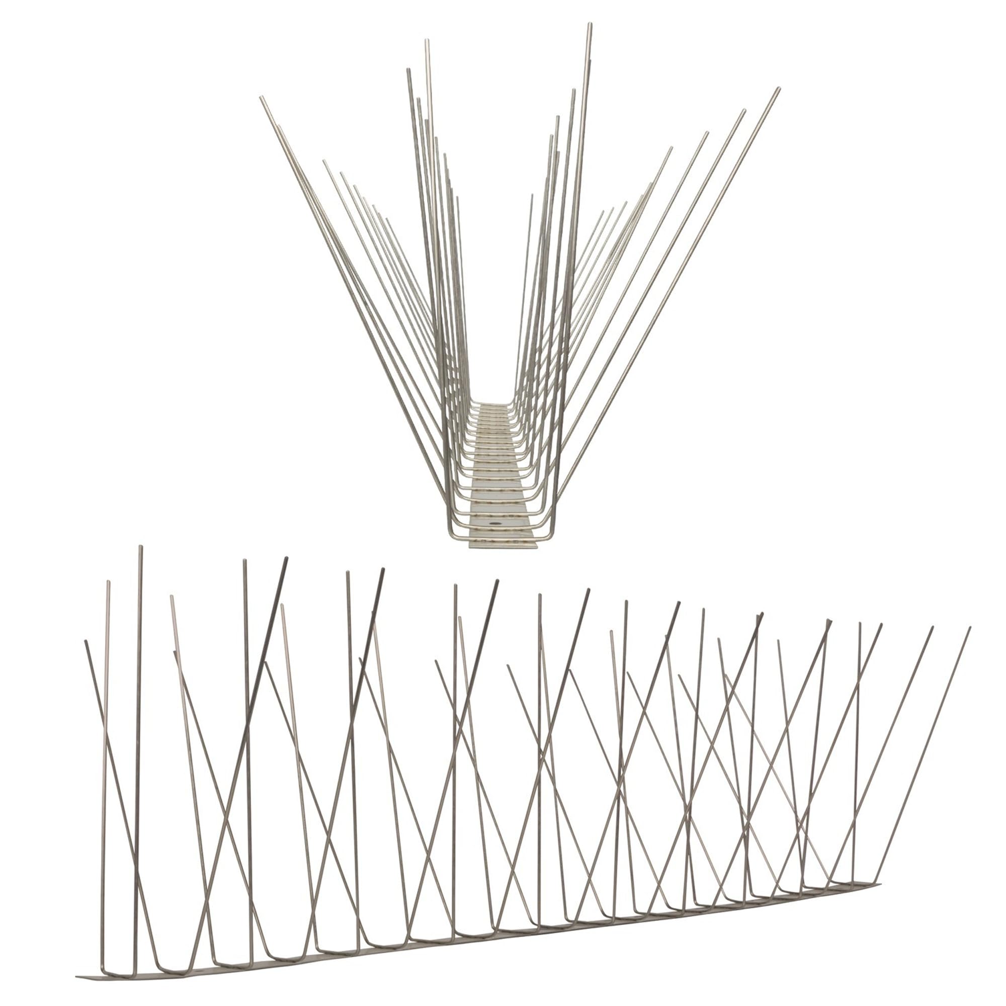 5 metri Dissuasori di picchi anti-gabbiani V2A-Standard con base di acciaio inossidabile - 4-striscia di Picchi antigabbiani la soluzione di qualità per il controllo di uccelli
