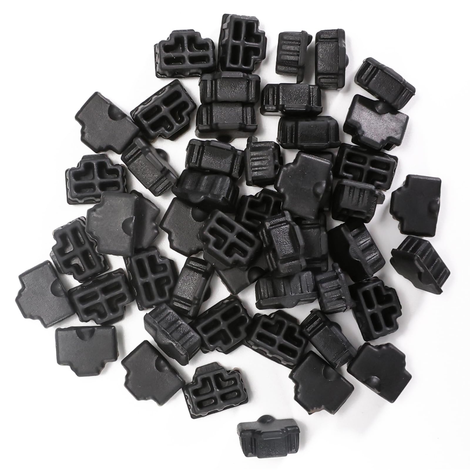 RJ45 Network Switch Ethernet Port Anti-Dust Cap, RJ45 Protector Stopper Cover Cap, Black, Silicone, 50pcs-image-21