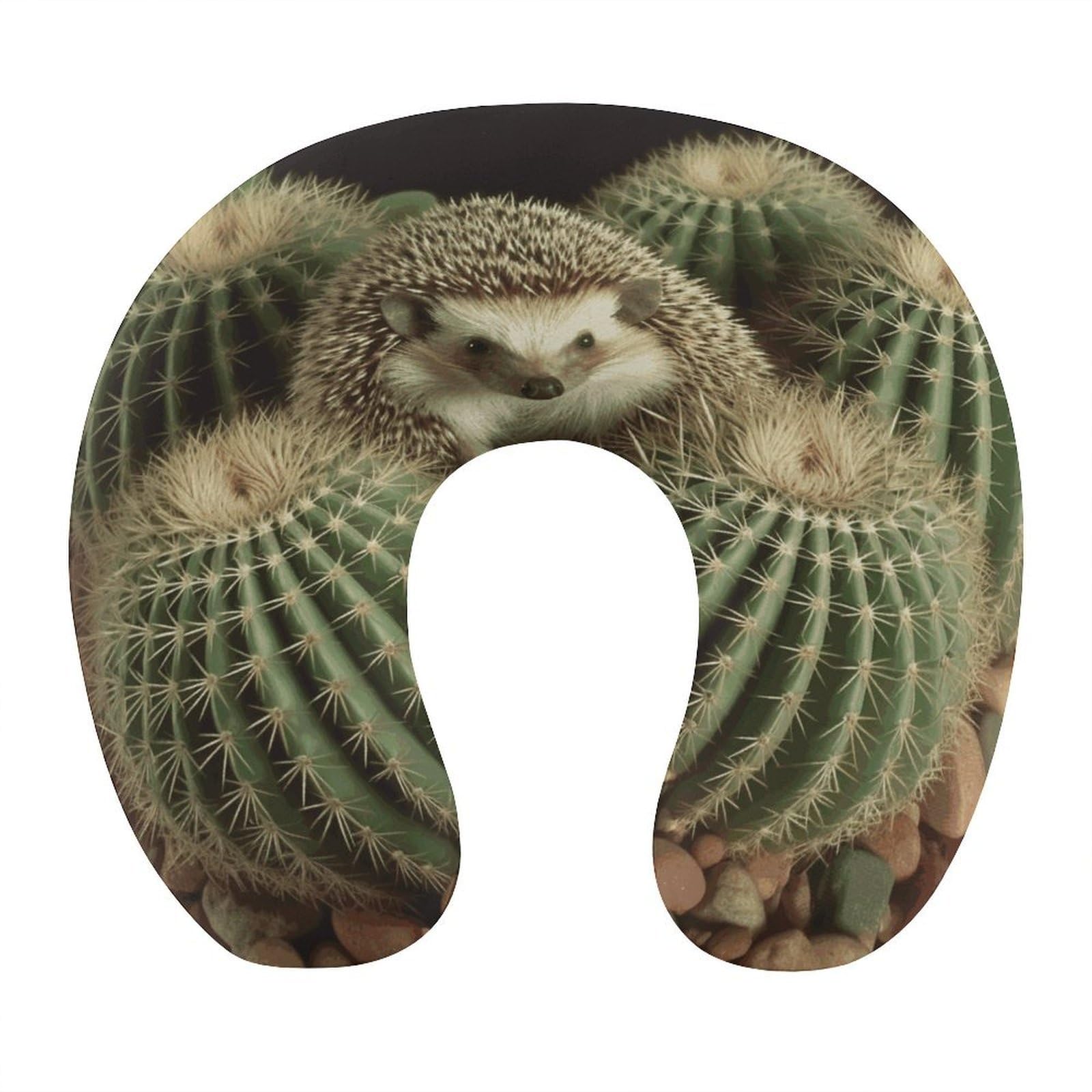 Btcowzrv Style Hedgehogs Cactus U Shaped Neck Pillow Travel Pillows