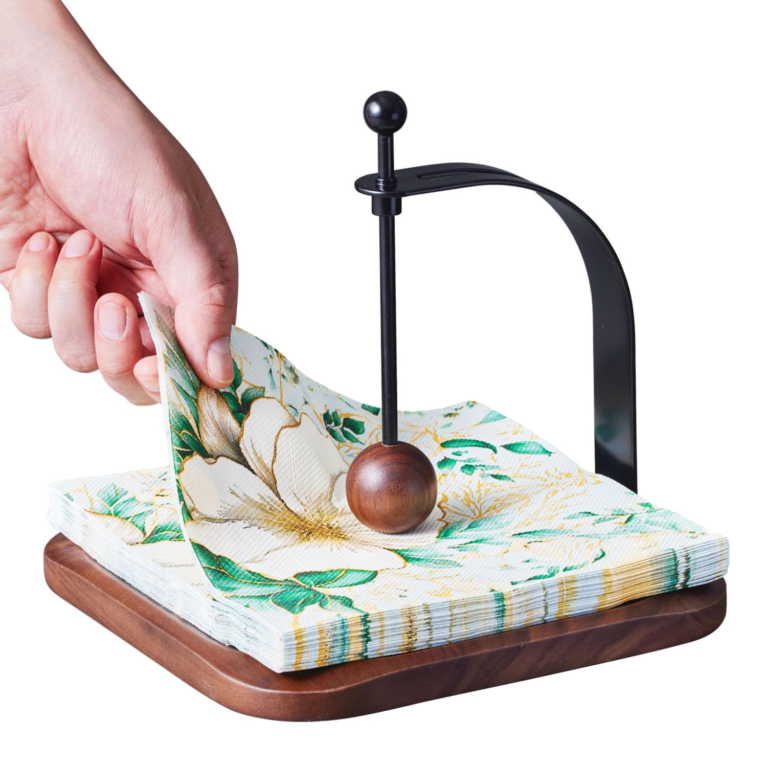 Celestree Napkin Holder for Table, Cocktail Decorative Napkin Holder with Weighted Arm, Modern Square Napkin Holders for Paper Napkins, Napkin Tray