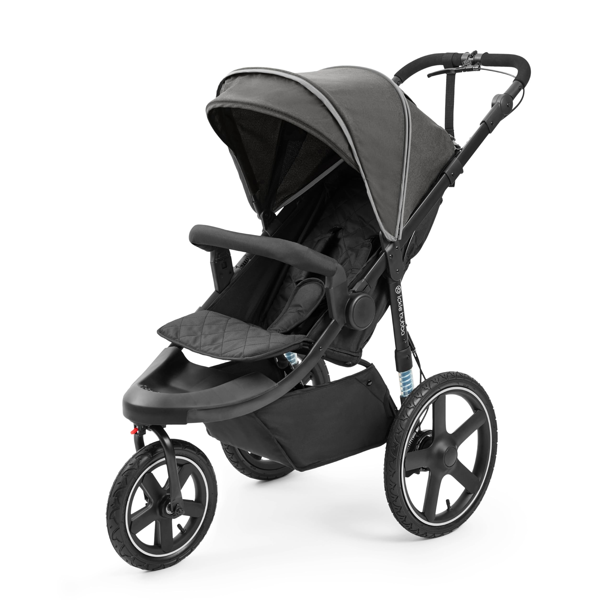 Ickle Bubba Venus Jogger Pro 3-Rad-Kinderwagen, Geländegängig, Luftreifen, UPF50+ Haube, 0-22 kg, Anthrazitgrau