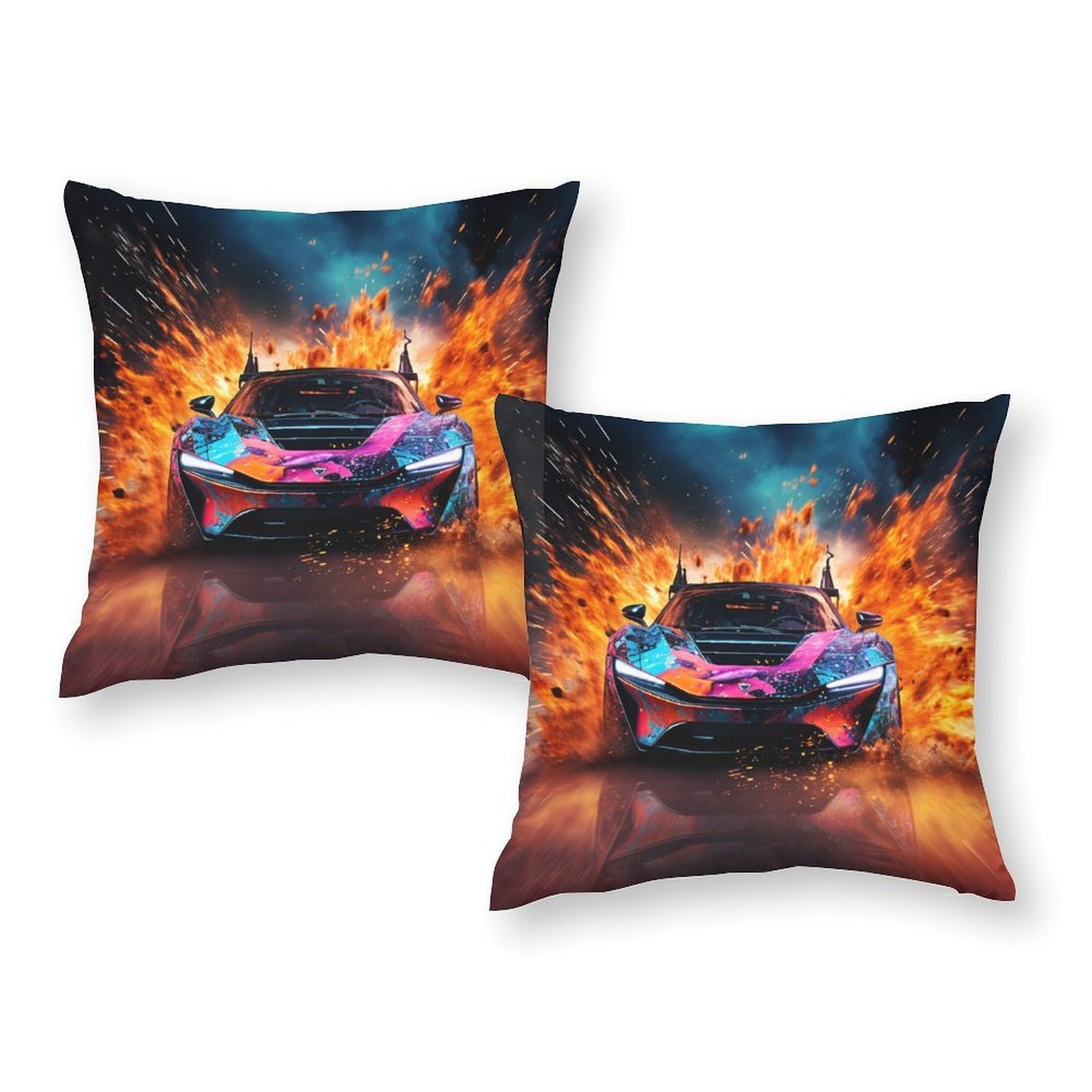 Taie d'oreiller Noël Voiture Galactique housse coussin de canapé 50x50