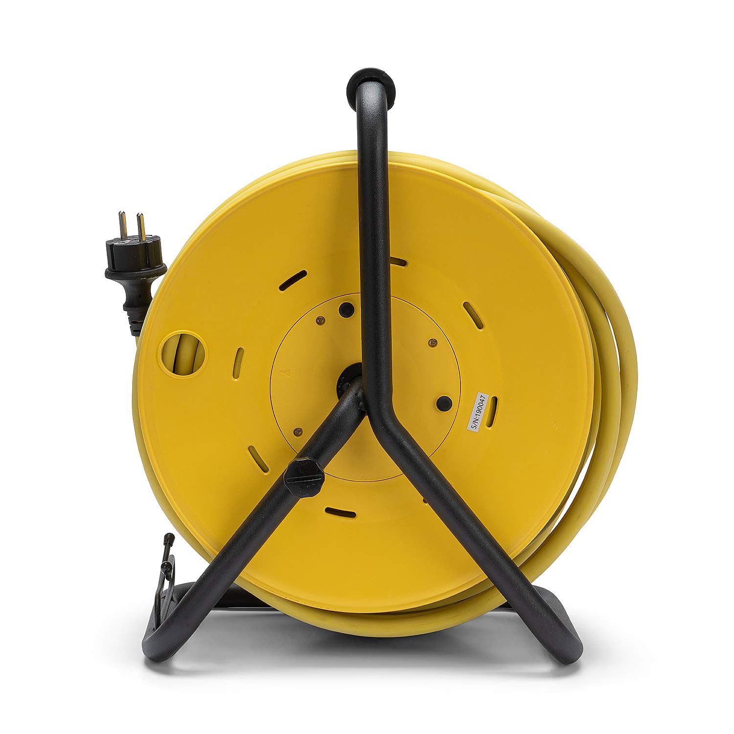 Stak REELPRO-FR-40- Enrouleur Rallonge Électrique 40M, Rallonge Prolongateur Multiprise avec 4 Prises IP44(2P+T) 16A et Câble 3G2.5mm² Waterproof en Néoprène - Bricolage, Chantier, Jardin, Acier/Jaune