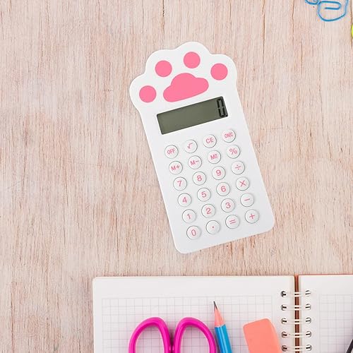 Miniatura 3 de NUOBESTY Calculadora solar Calculadora de pata de gato, pantalla LCD, calculadora electrónica, calculadora de escritorio para oficina, papelería,