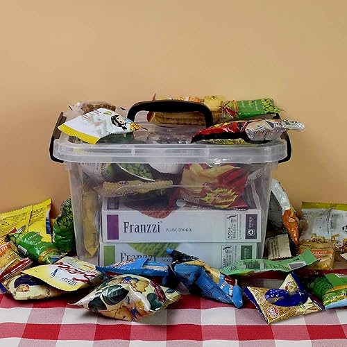 Miniatura 7 de Farmoon Contenedor de almacenamiento con tapa transparente de 6 cuartos de galón, caja pequeña de plástico con asa, 6 paquetes, R