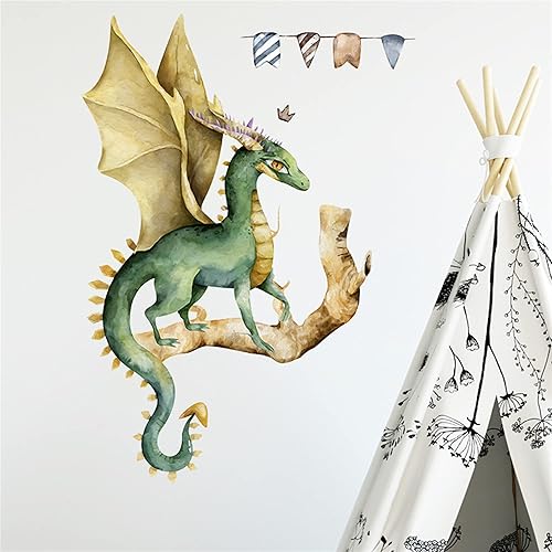 ROFARSO Calcomanías de pared de astronauta de dinosaurio de dibujos animados coloridos para niños, calcomanías de pared extraíbles para el espacio