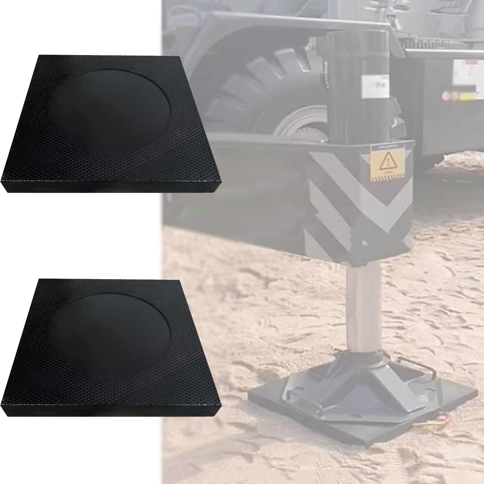 wagenheber auflage Stapelwagenheber-Pads, 2er-Set, Pad-Blöcke für Wagenheber-Stabilisierungsbeine für Abschleppdienste, LKW-Anhänger, Kran, Abschleppfahrwerk, Wohnmobil-Pads für Nivellierwagenheber(50