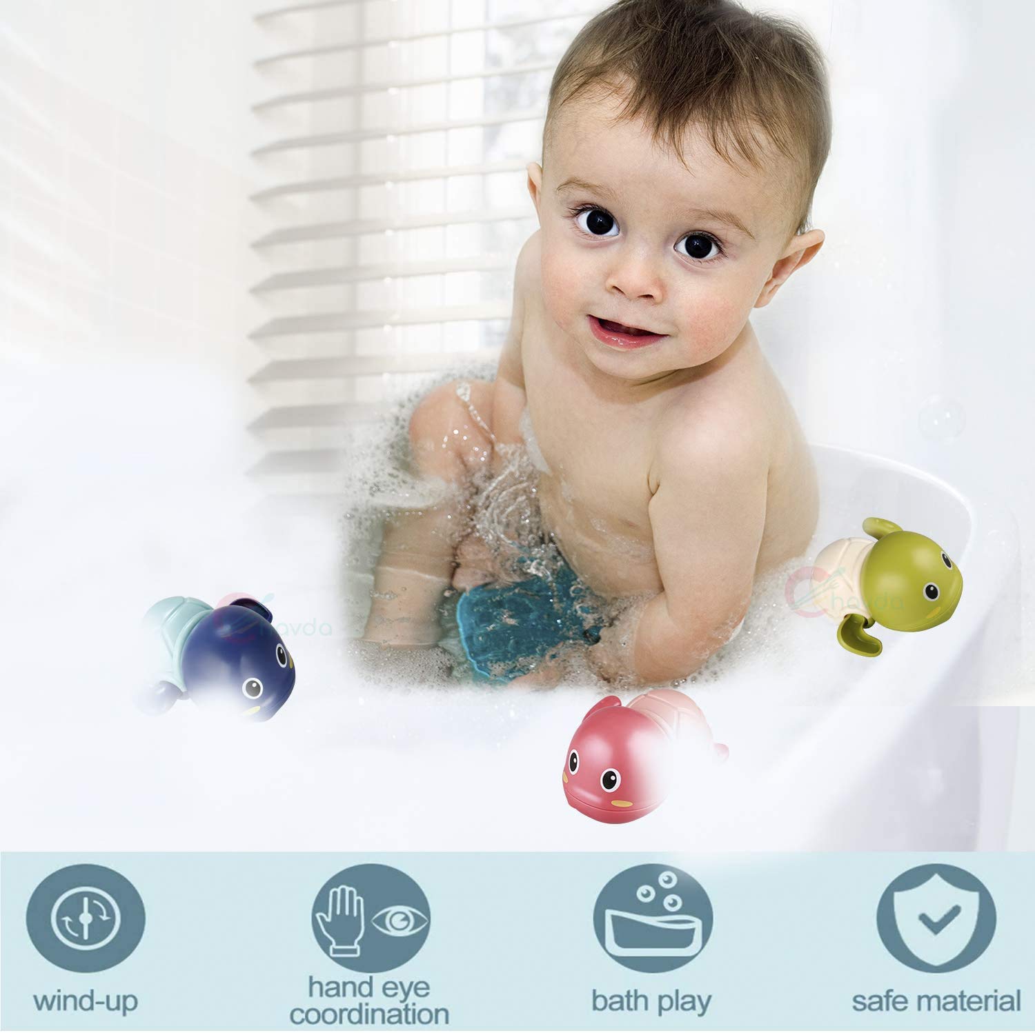 Chavda Bath Toys for 1-5 Year Old Boy Girls Gifts Swim Pool Bath Toys for Toddler 1-3 Bathtub Toys for Baby Boy Birthday Gifts for 1-4 Year Old Boys Girls (Multi Colours) (Pack of 10) 3