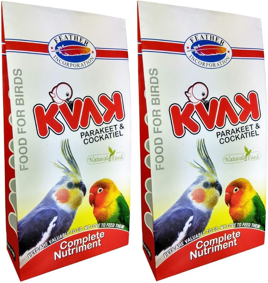Kvak Bird Food for Parakeet & Cockatiel - 100% Natural Bird Food - 2Kg - Healthy Food for Birds