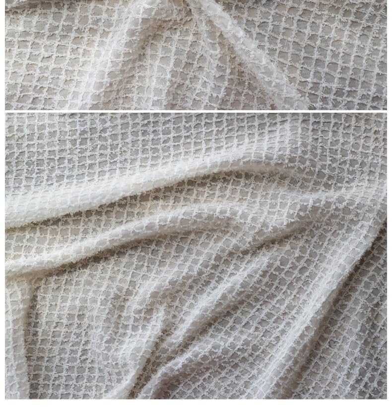 Chiffon-Stoff halbtransparent Jacquard kariert 150 cm breit 1/2/3 m lang grün Meterware Chiffon-Stoff zum Selbermachen Schals Basteln