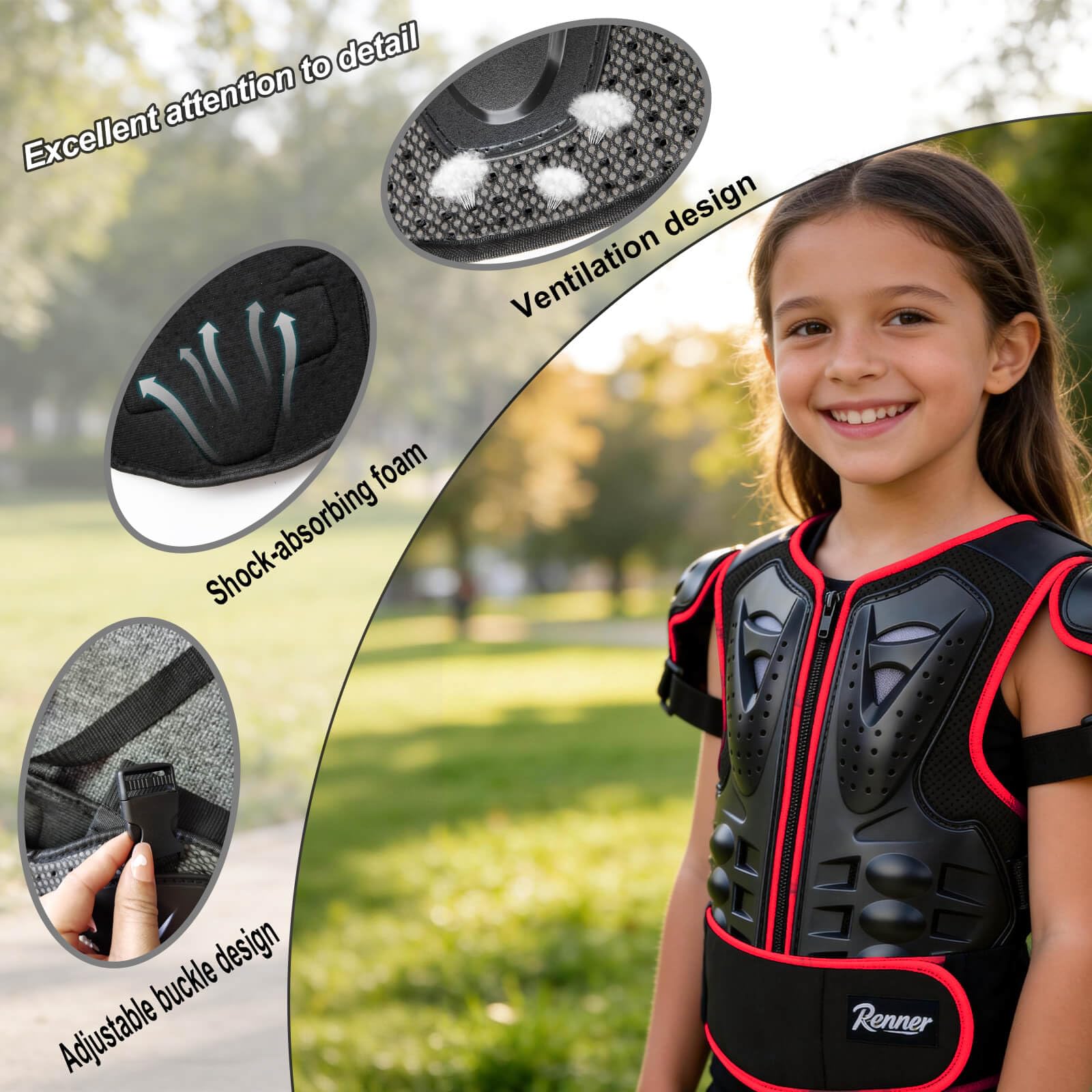 Reomoto Motocross-Ausrüstung für Kinder, Garten-Set für Motorrad, Radfahren, Skifahren, MTB mit Knieschonern, Ellenbogenschützern