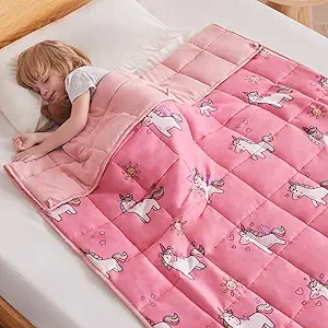 anfie Weighted Blanket Kids (36"x48" 5lbs) Weighted Blanket Cooling Blanket for Sleeping,Throw Size Breathable Blanket with Premium Glass Bead(Little Unicorn)