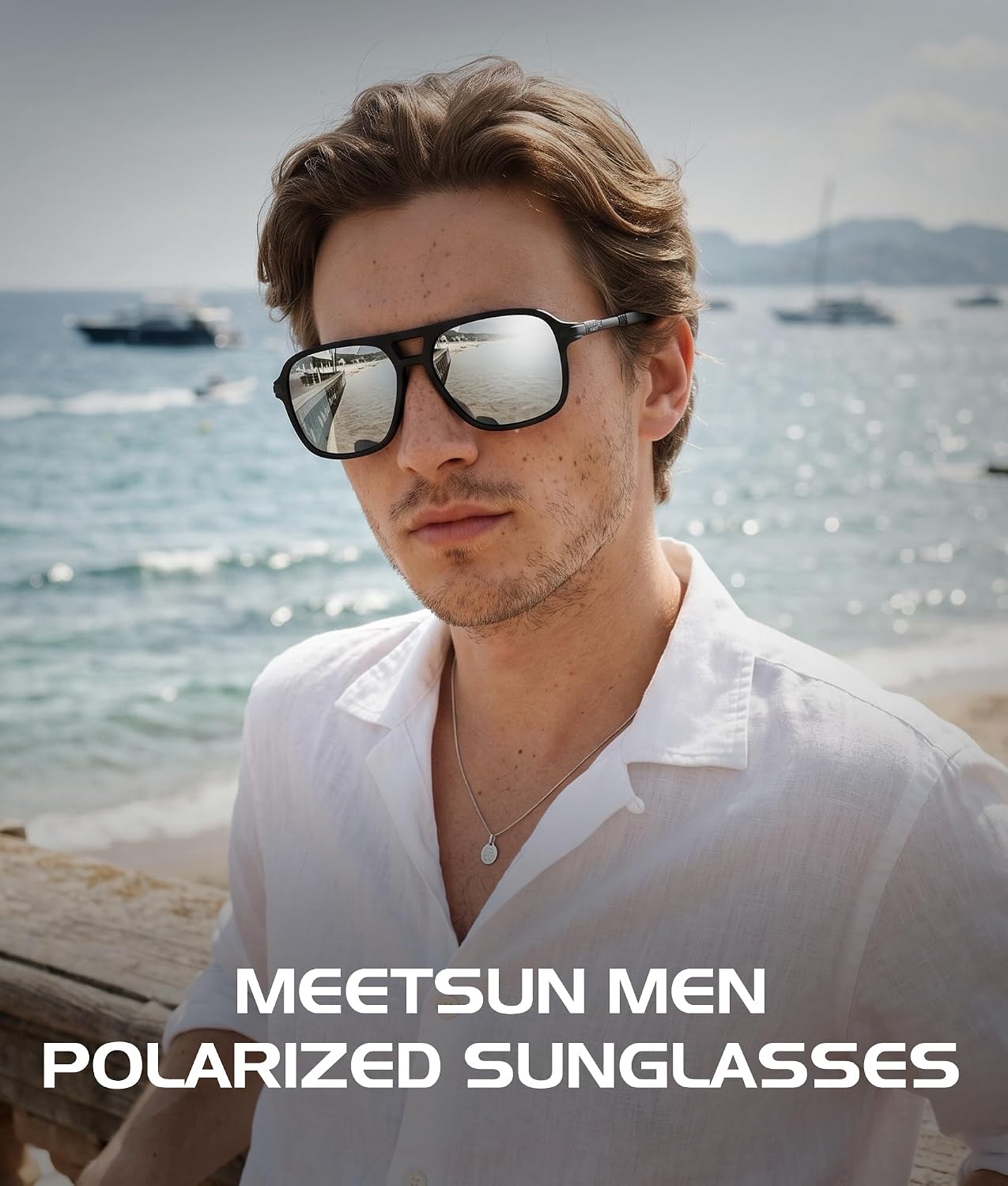 MEETSUN 3 Pack Polarized Sunglasses for Men Women Square Aviator Shades image 2