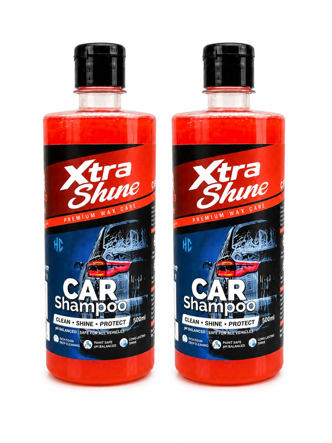 XtraShine Car Shampoo & Wax Care 500ml | High Foam Deep Clean Car Wash Liquid | pH Balanced Paint Safe Wash for Cars & Bikes | Premium Gloss & Long Lasting Protection for All Vehicles (Pack of 2)-image-27