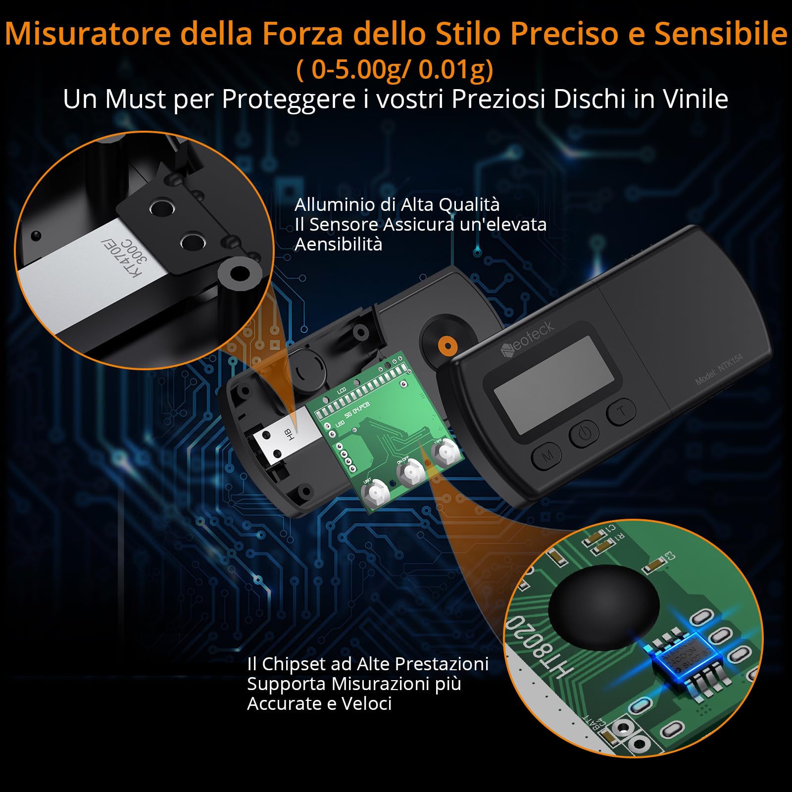 Bilancia Per Forza Di Stilo Giradischi - Precisione 0,01g, Display LCD Retroilluminato - Foto 6