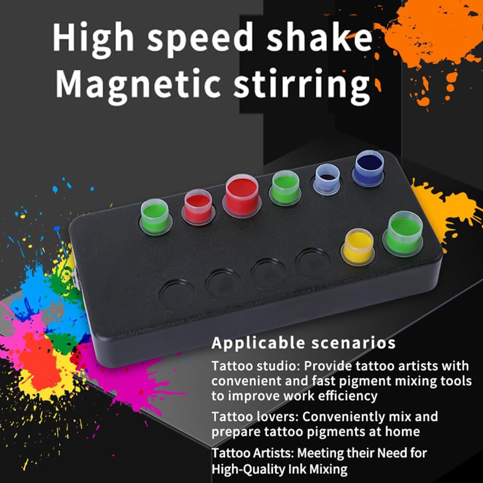 Mezclador De Pigmentos De Tinta De Tatuaje, Máquina De Mezclado De Tinta Eléctrica, Puede Contener 12 Tazas De Color, Equipar 40 Tazas De Color Y 200 Varillas Magnéticas