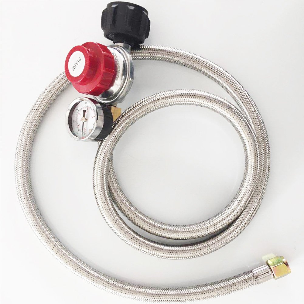 METER STAR 0-30 PSI manguera trenzada ajustable de alta presión de propano cinta de 60 pulgadas