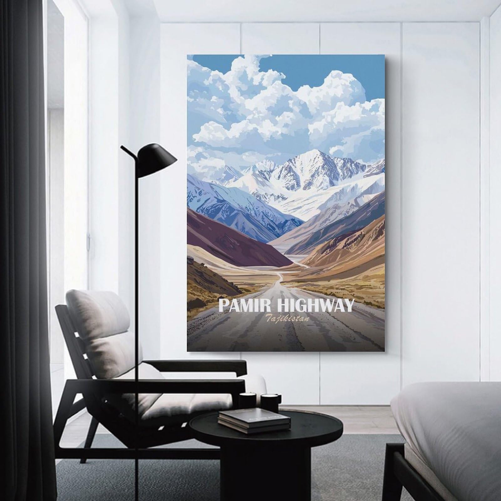 Junmoney Unframe-Style-8-1 Pamir Highway, Tajikistan Landscape Art Canvas Wall Art 20X30inch(50X75cm), For Wall Displays, Bedrooms Or Room Updates, Ideal For Building A Coordinated Art Wall
