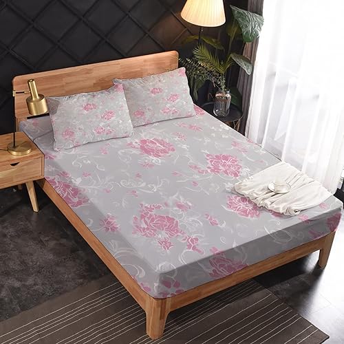 Miniatura 2 de Sábanas florales para cama tamaño Queen, sábanas de cama de flores, microfibra suave y bolsillo profundo, sábanas y fundas de almohada estampadas