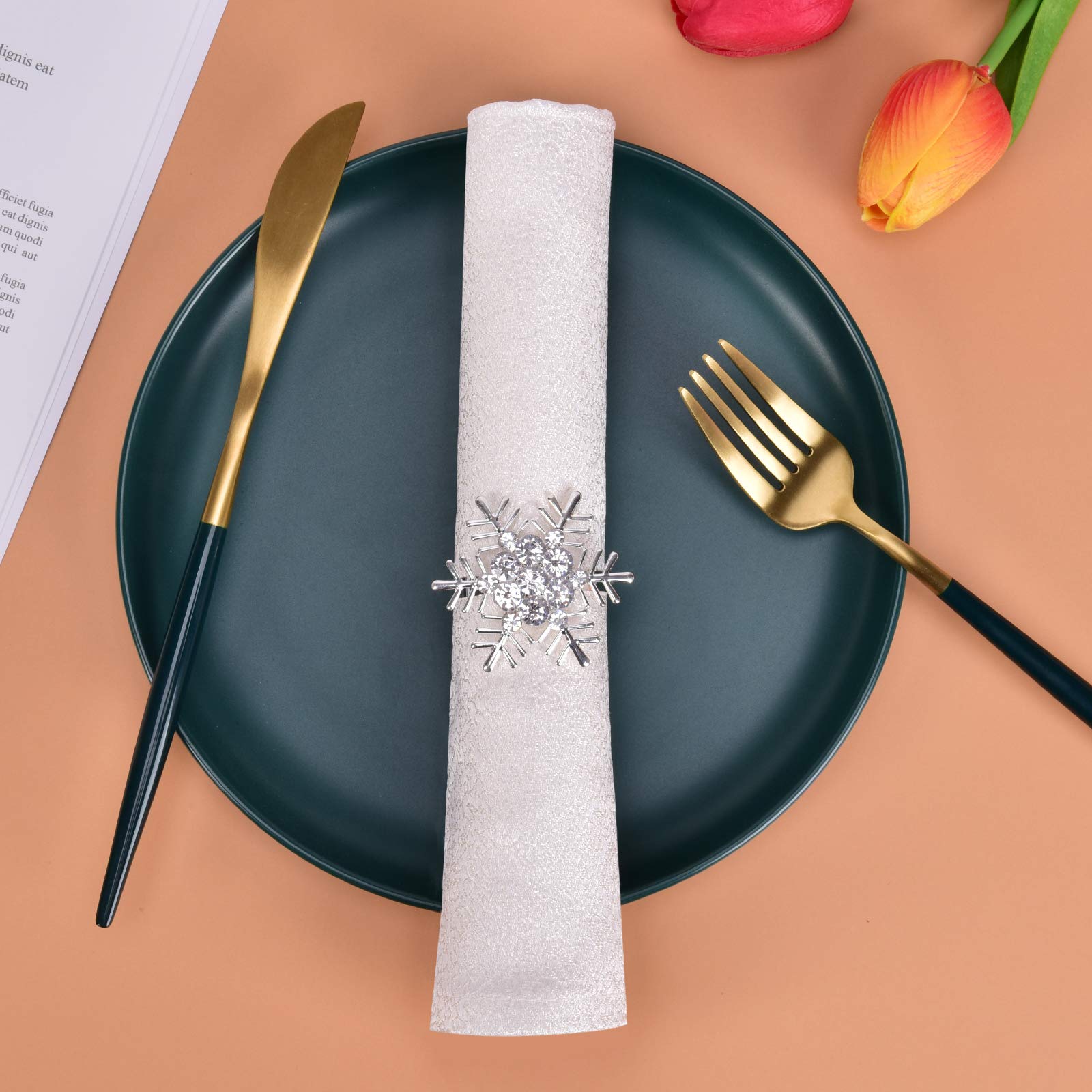 Portatovaglioli, Portatovaglioli Natalizi Set di 8, Portatovaglioli Natalizi Tavoli da pranzo Anelli for Natale, Ringraziamento, Matrimoni, raduni Fa Decorazione della tavola /2652