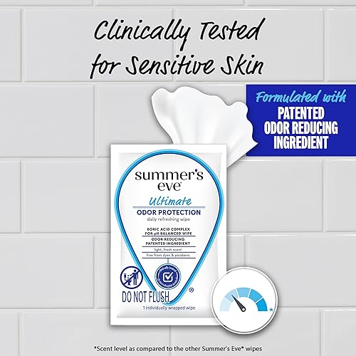 Miniatura 4 de Summer's Eve Toallitas femeninas de protección contra olores, complejo de ácido bórico para equilibrio de pH, 12 unidades