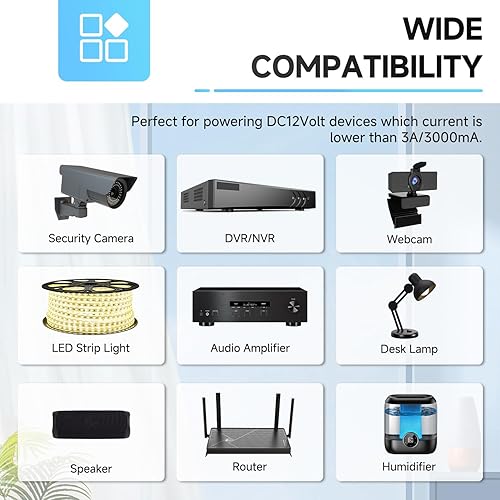 Miniatura 6 de Adaptador de fuente de alimentación de 12 V, 3 A, adaptador de conmutación de 3000 mA 36 W CA, 12 V, 500 mA, 1A, 1,5 A, 2 A, 2,5 A, 3 A, para tira