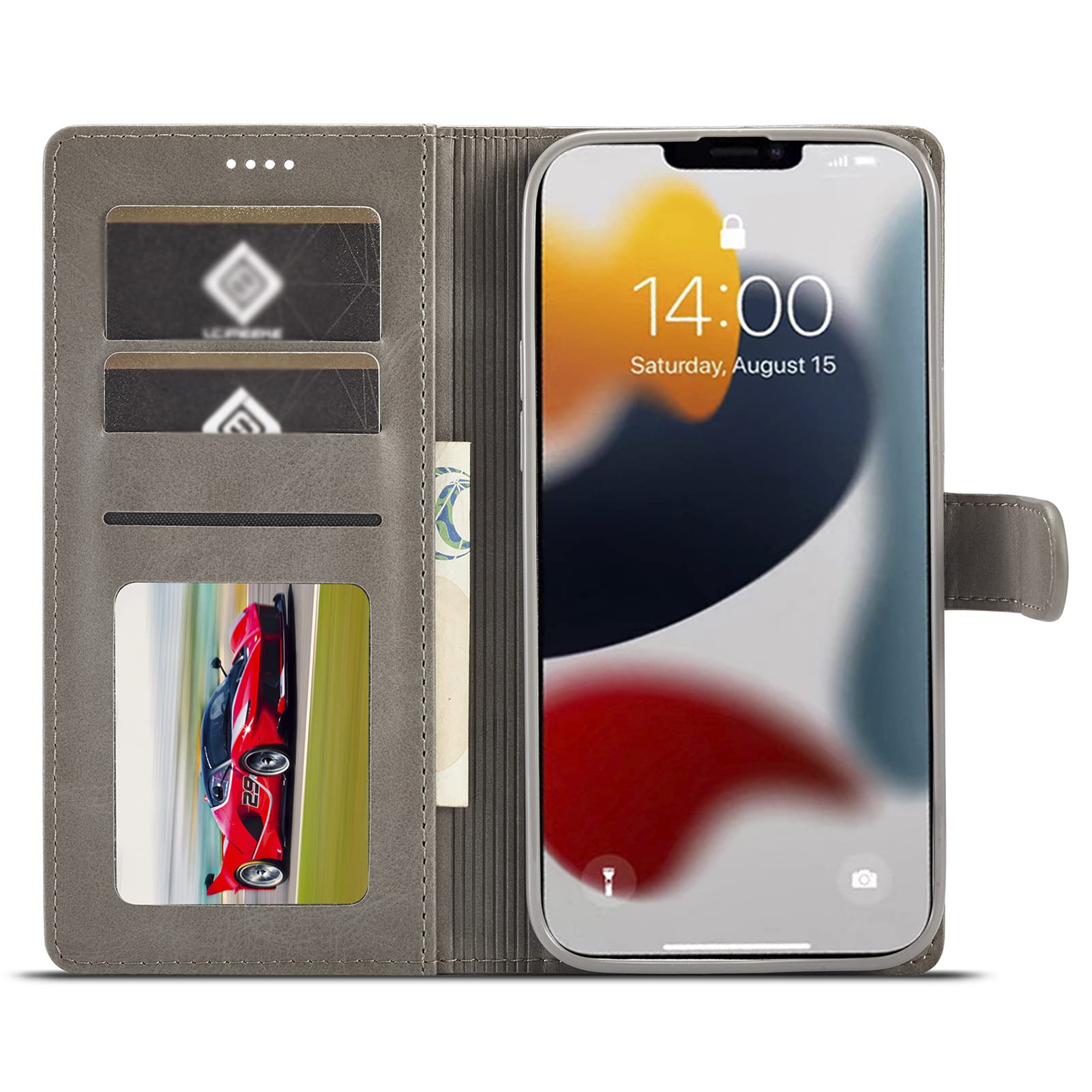 Handyhülle für iPhone 13 Mini/13/13 Pro/13 Pro Max, Premium PU Lederhülle Handytasche Flip Schutzhülle mit Standfunktion,Kartenfach, Magnetverschluss Klapphülle,Rosa,13 Mini 5.4"
