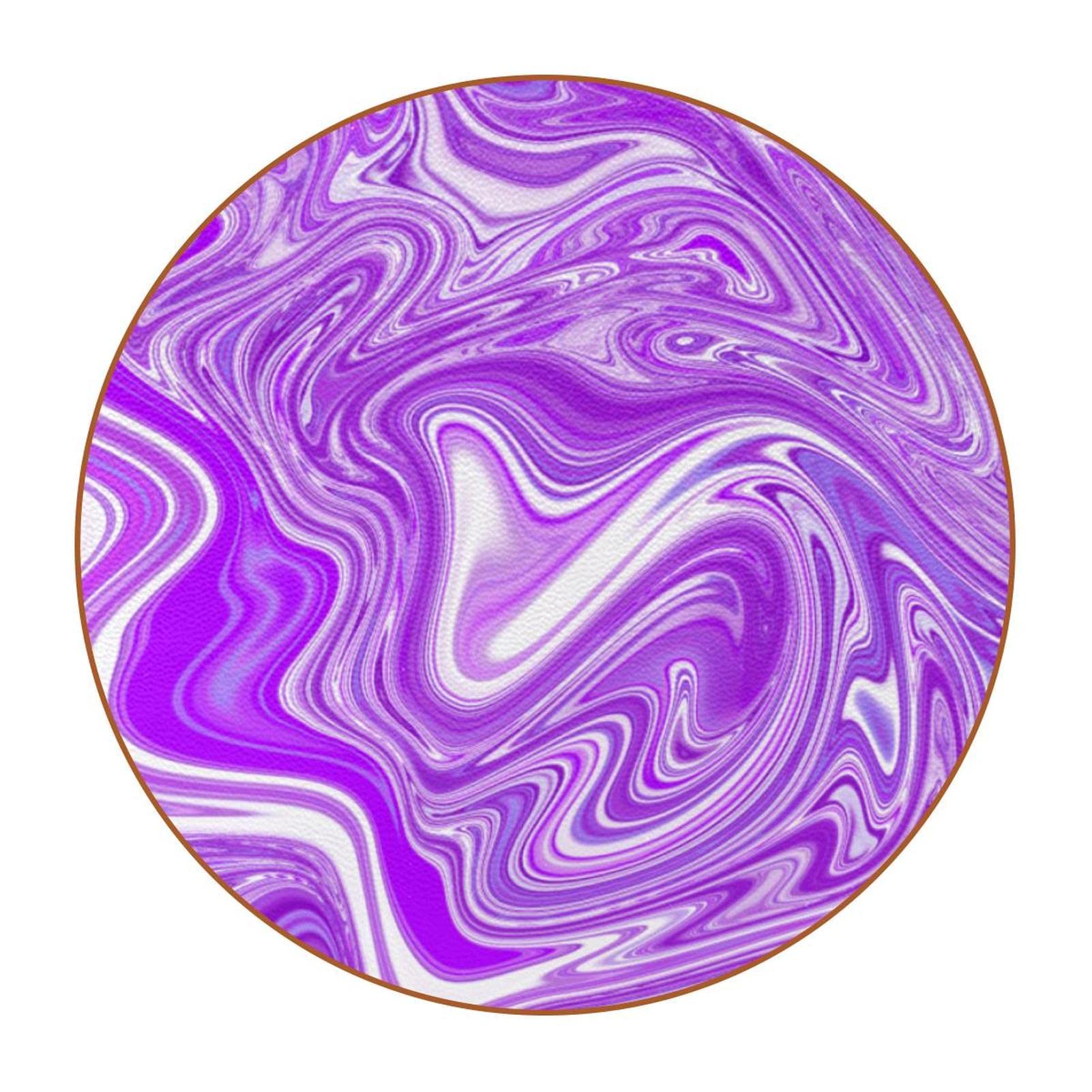 Lot de 6 sous-verres violets pour boissons, verres à vin, tasses et tasses, réutilisables au bureau, cuisine, bar, 10,9 cm