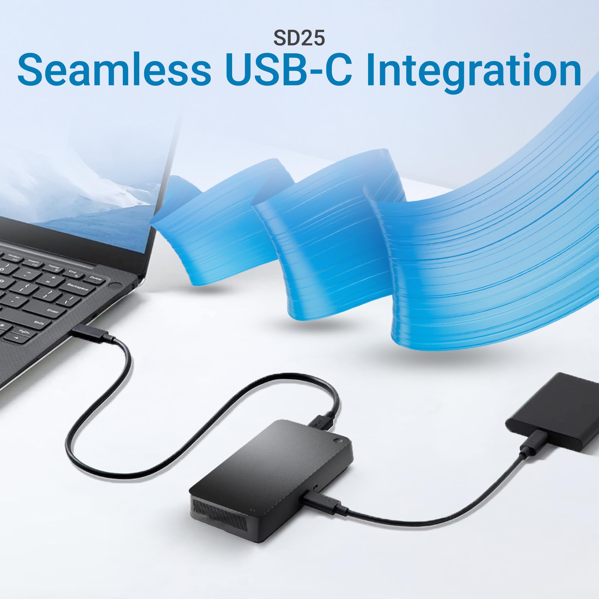 Docking station USB-C SD25 Pro — Dock per laptop da 130 W, doppia uscita monitor 4K, Ethernet 2.5GbE, HDMI 2.1, DisplayPort 1.4, hub USB-C e USB-A da 10 Gbps — Net Straight