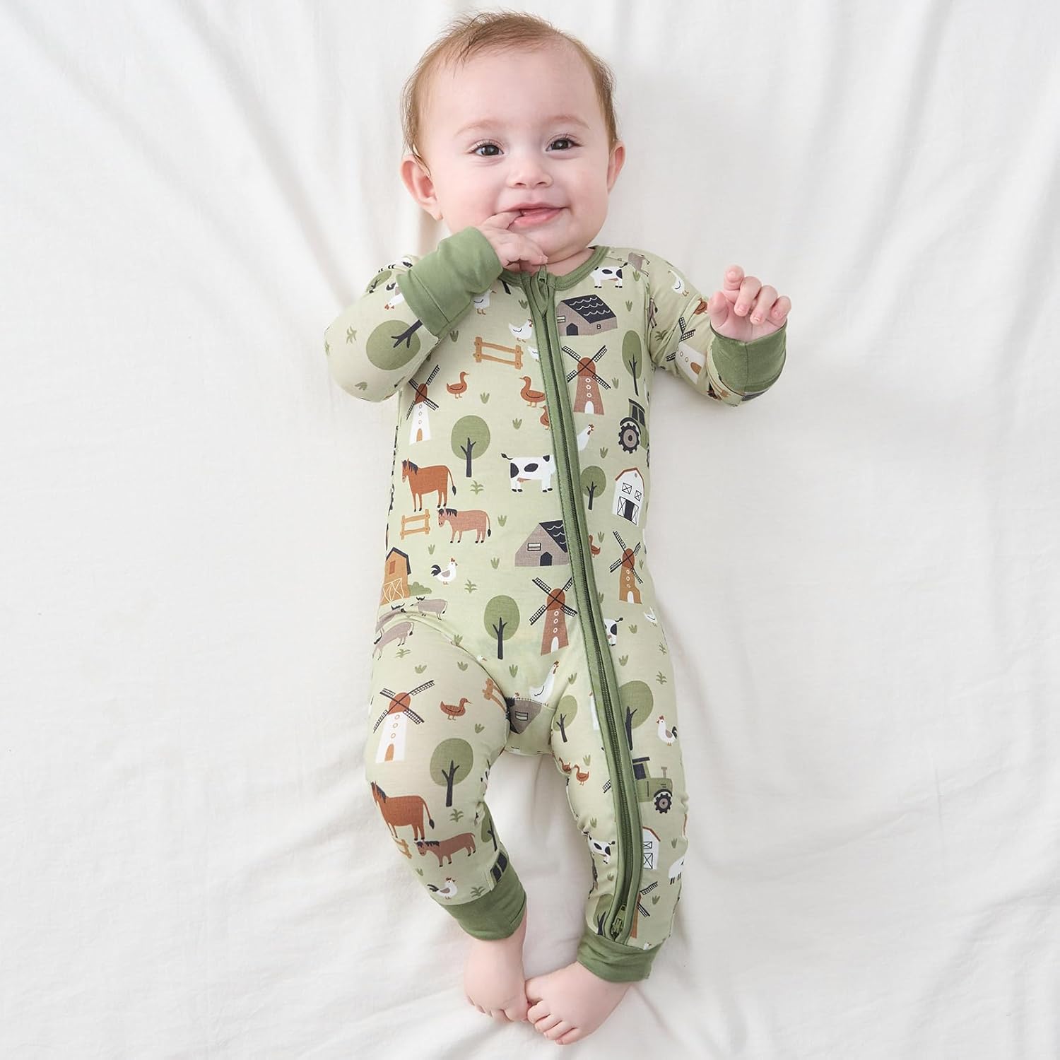 pureborn Baby Infant Boys Girls Sleeper Snug Fit Viscose from Bamboo Pajamas 0-24 Months - Image 2