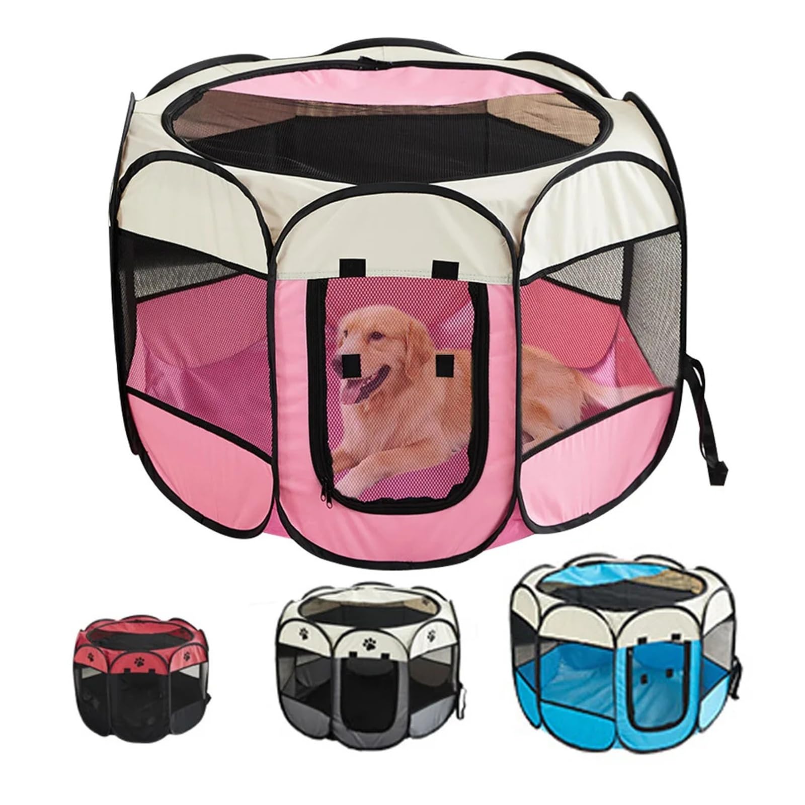 Clôture octogonale portable pour petits chiens idéale pour le camping