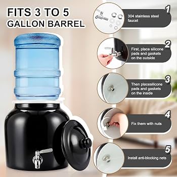 FillTouch 1 Set Ceramic Water Dispenser Crock Water Dispenser with