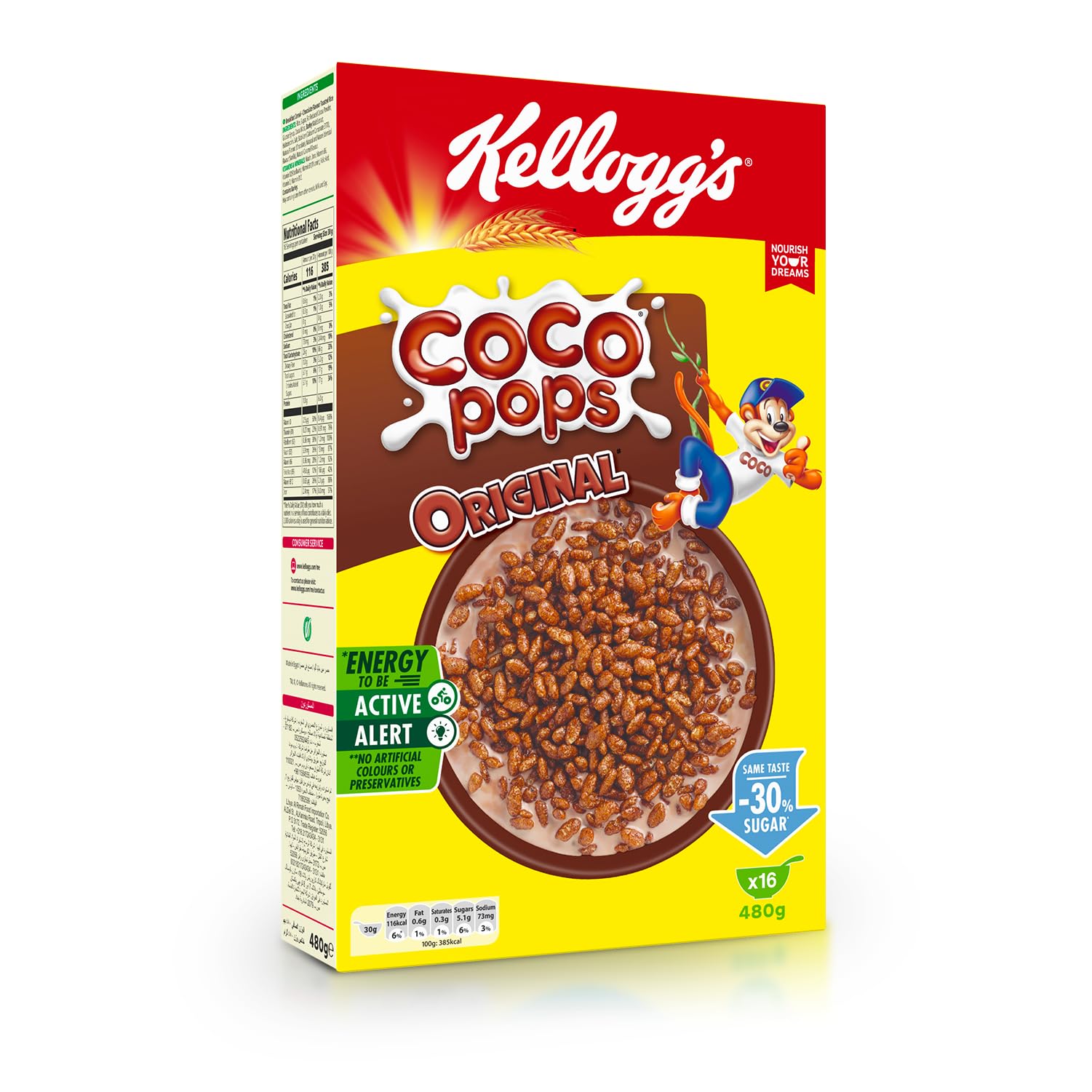 Coco Pops, 480g, Tasty & Nourishing Breakfast, 7 Vitamins & Iron, Source of Fibre, High in Vitamin D & Calcium, Ideal For Breakfast & Snacks