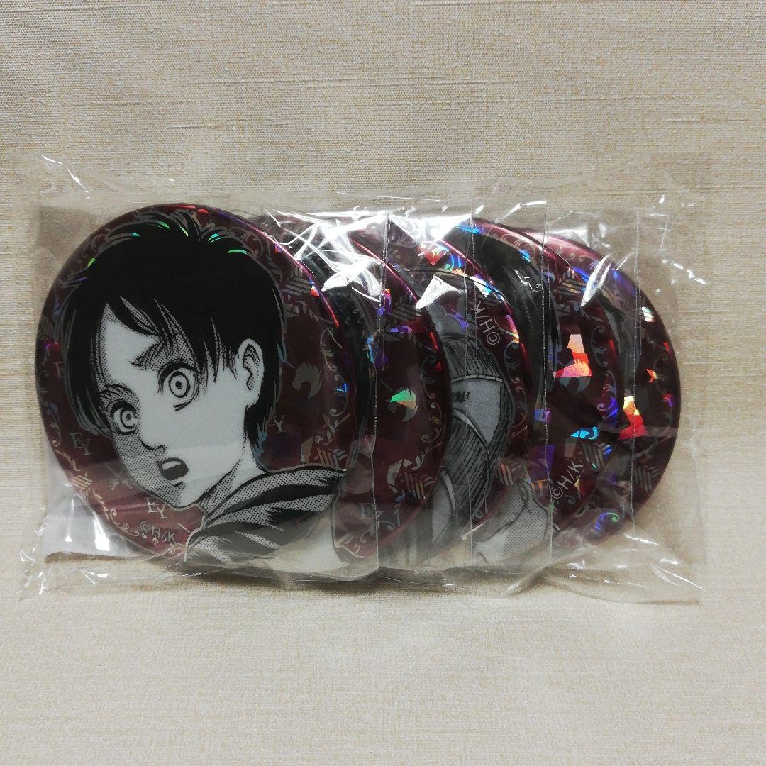 進撃の巨人　エレン　ミカサ　缶バッジ　ホログラム Anique Shop JAPAN