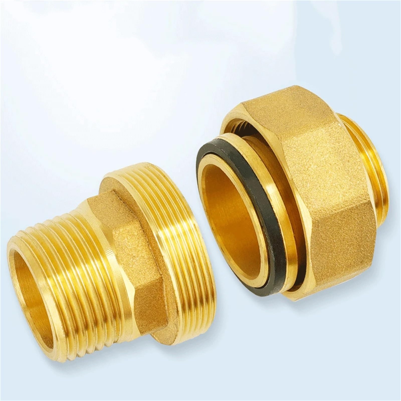 H59 Brass 1/2" 3/4" 1" 2" BSPP Male To Male Thread Pipe Fitting Thickening Union Joint Water Gas Coupler Connector(3/4")