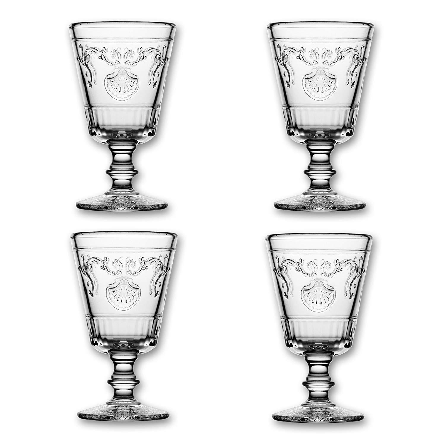 4X La Rochere Absinth Glas Versailles 200ml + 4X Absinth Löffel Antique