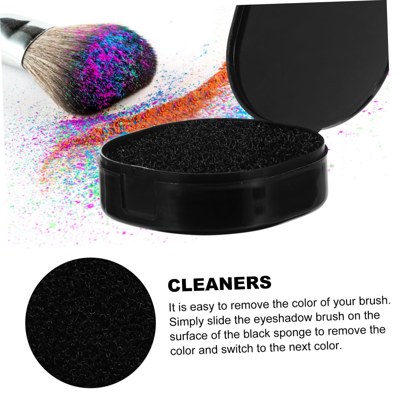 VICASKY Efficient Makeup Brush Cleaning Set of 3 Brush Cleaning Sponges Holder Case