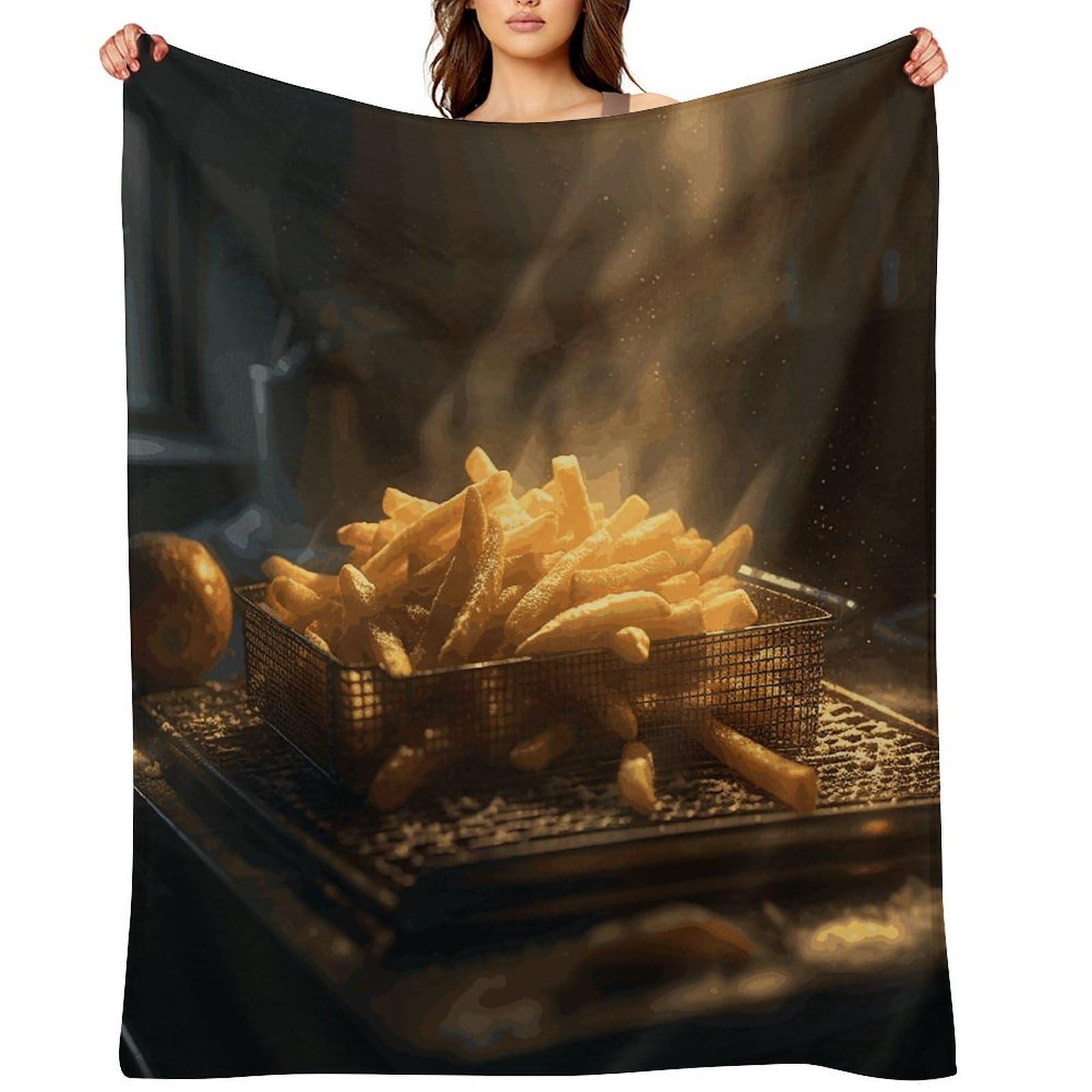 Fekiloot Style French Fries Throw Blankets Camping Blanket30 X40
