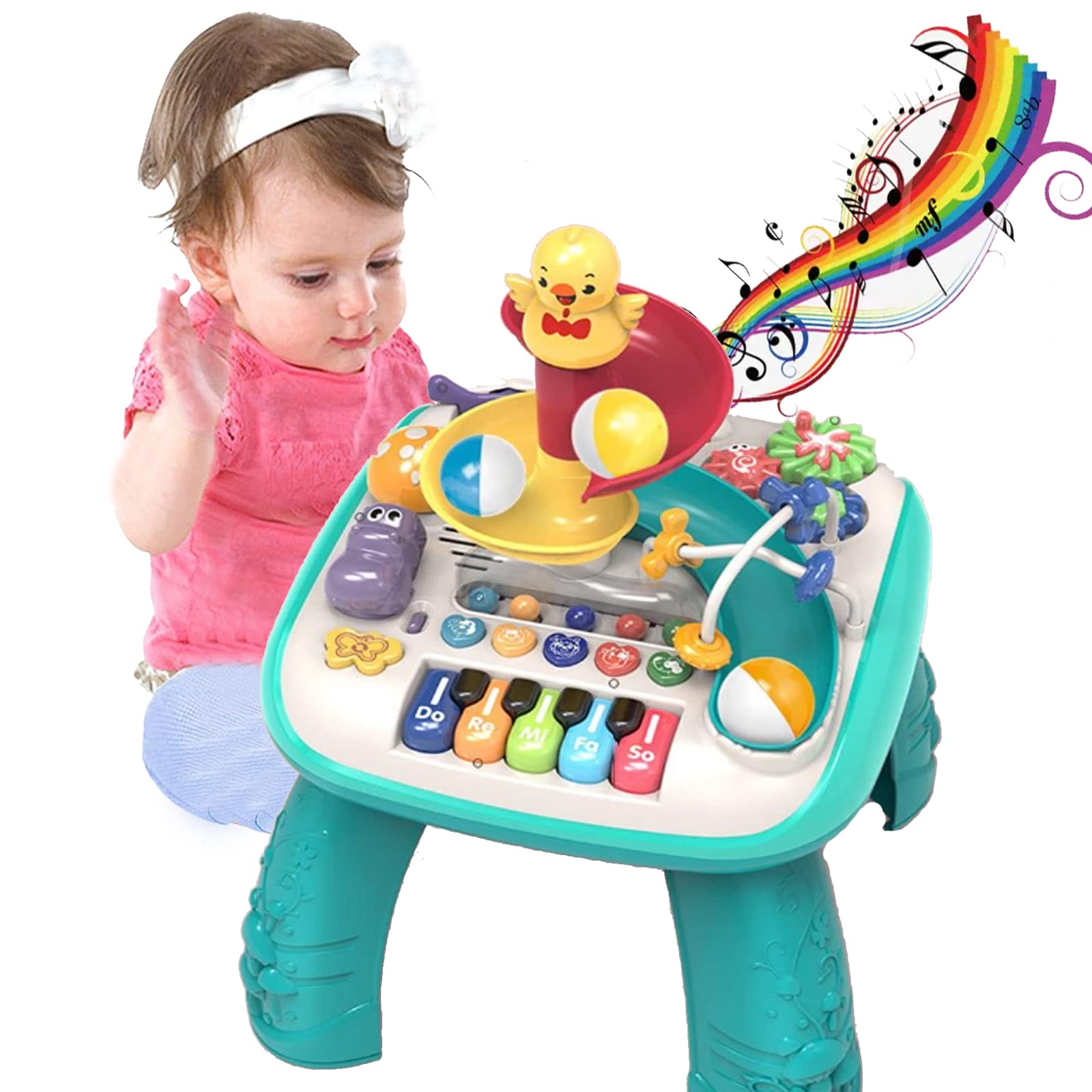 Beauenty Baby Activity Table, Baby Toys Musical Learning Table for Boys & Girls, Early Education Activity Center Table for Toddles with Lights and Melodies, Toys Gifts for 4 5 6 7 Years Old Kids (B)