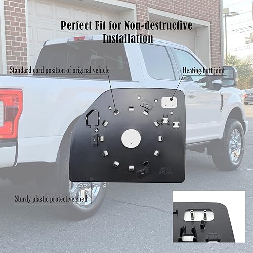 Miniatura 4 de Espejo de remolque lateral del pasajero cristal de espejo térmico con soporte trasero para Ford F150 Truck 2015-2018 Ford F250 F350 Super Duty F450