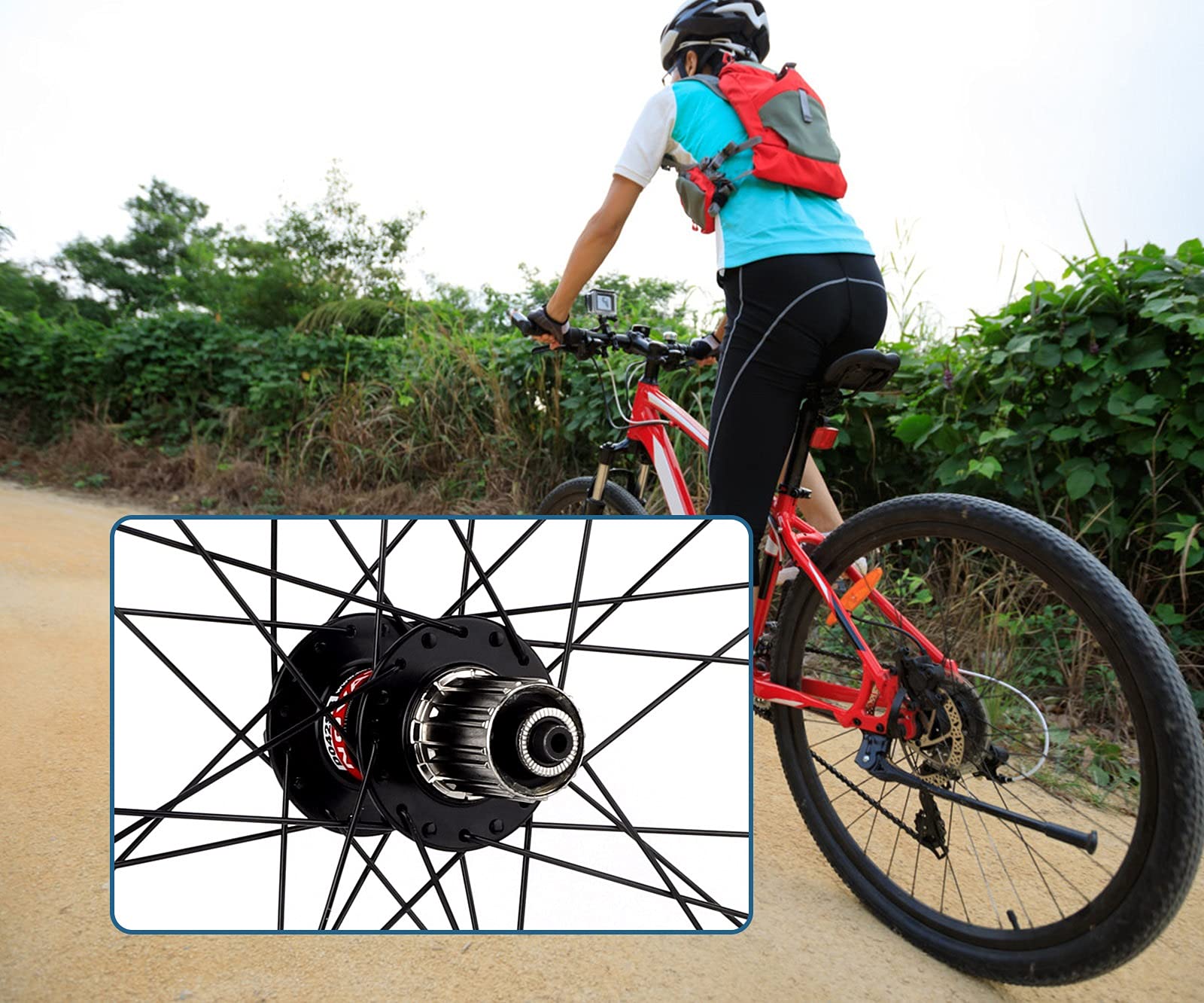 Set Di Ruote For Bici 26" 27.5" 29" Freno A Disco For Cerchioni MTB Ruota Anteriore Posteriore A Sgancio Rapido 32H Mozzo, Misura Cassetta 8-11 Velocità