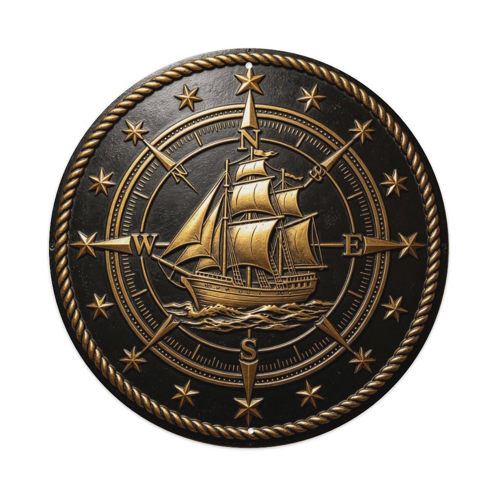 Nautical Sailing Ship Metal Tin Sign Plaque