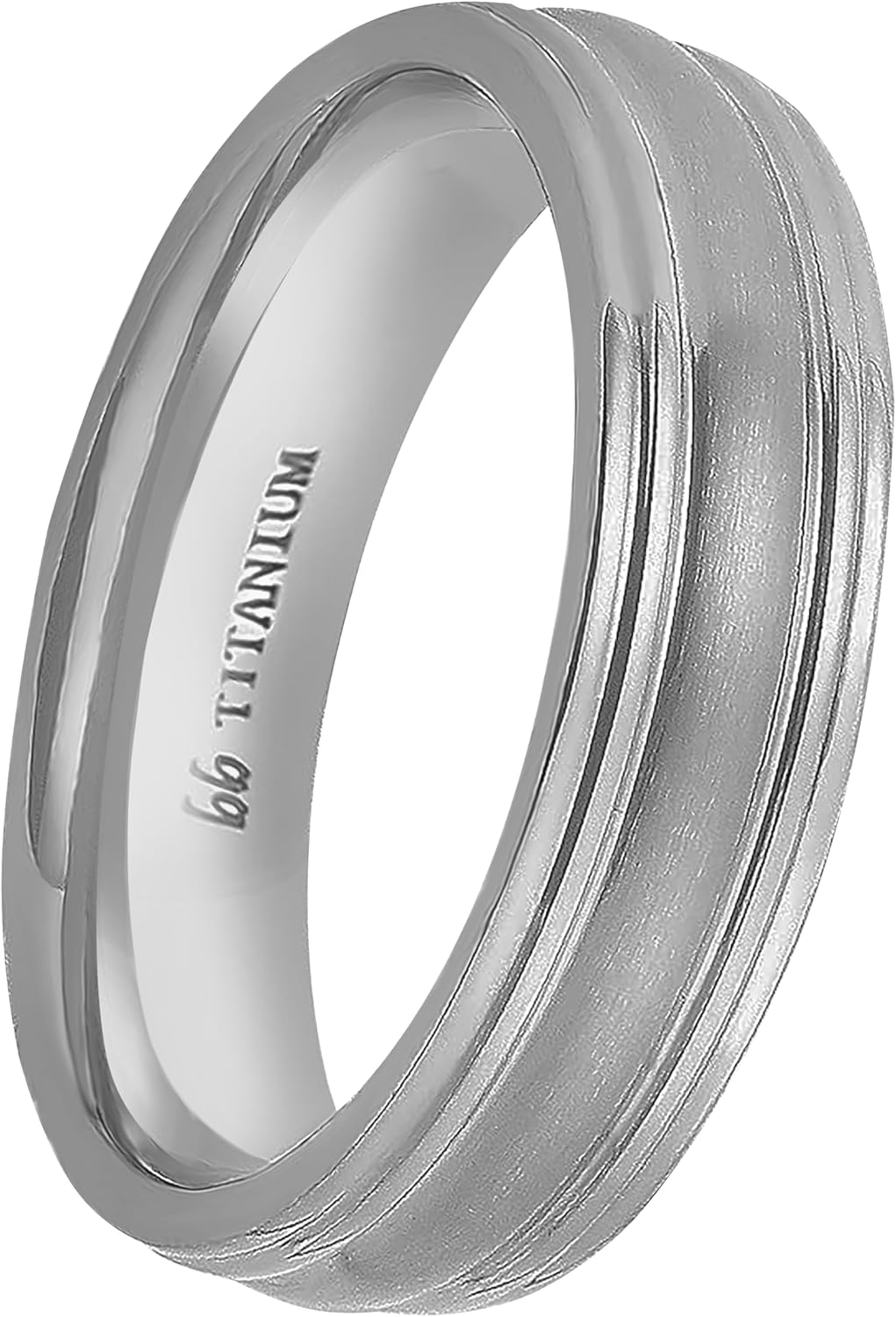 Boston Bay Diamonds Silver Titanium Unisex Comfort Fit Mens Wedding Band or Fashion Ring - 6mm - Choice of Style