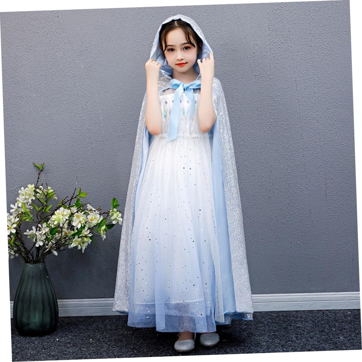 Uonlytech Mantello Lucente per Cappuccio Mantello da Festa Leggero e Comodo Costume per Carnevale e Halloween Accessorio per Giochi di Ruolo e Feste in Maschera