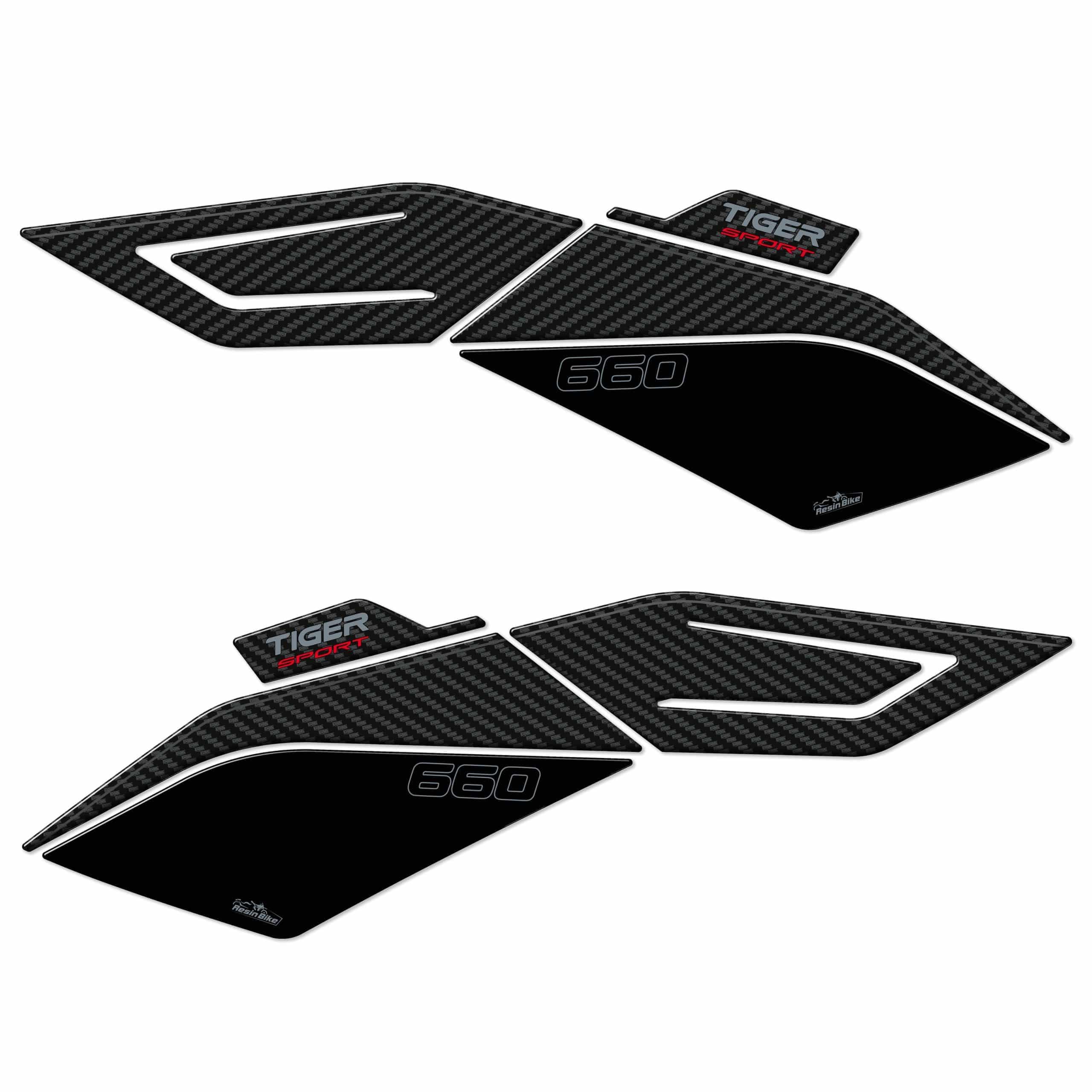 Resin Bike Aufkleber Motorrad Kompatibel Mit Tiger Sport 660 2022-2026. Motorrad Seitenschutzgitter Grip Tank-Schutzfolie vor Stößen und Kratzern. Aufklebersatz 3D-Harzklebstoff