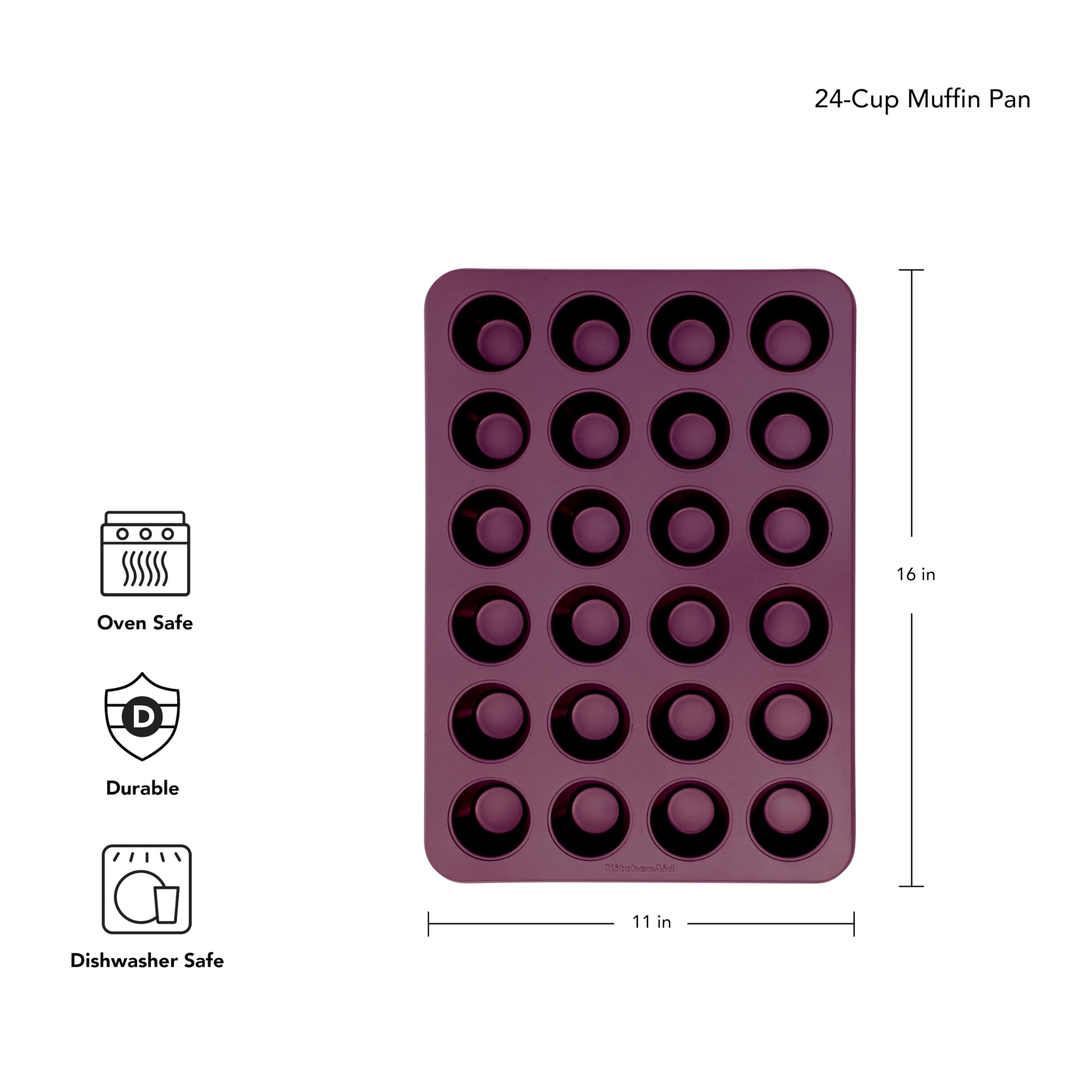 KitchenAid Mini-Muffinform für 24 Cups, antihaftbeschichtet, aluminisierter Stahl, Rote Beete
