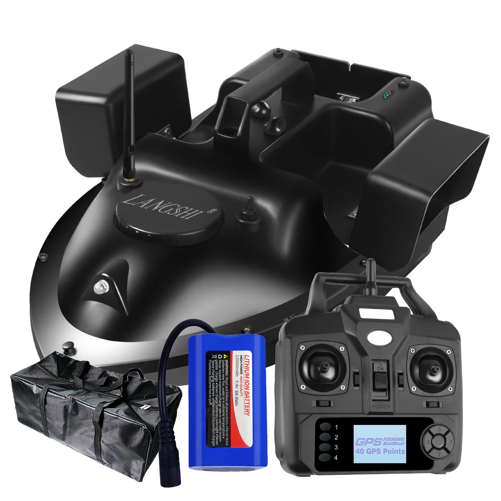 Bateau Appât De Pêche SENDERPICK – 500m Avec GPS – Radiocommandé – 1.5kg De Charge – Neuf