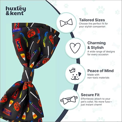Miniatura 5 de Huxley & Kent Pajarita para mascotas  Caramelo espeluznante (pequeño)  Accesorio para el collar de corbata de lazo de Halloween  Divertidas